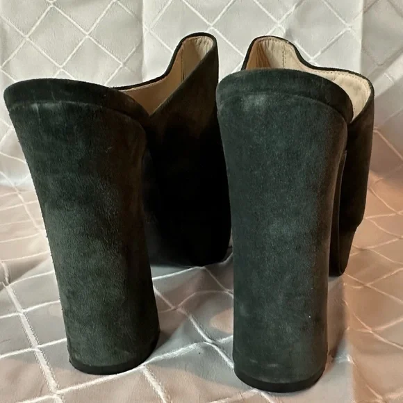 Kenneth Cole Dark Green Peep-Toe Mules, size 39 - Picture 5 of 12